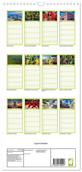 Produktbild: Familienplaner 2027 - Typisch Brasilien mit 5 Spalten (Wandkalender, 21 x 45 cm) CALVENDO