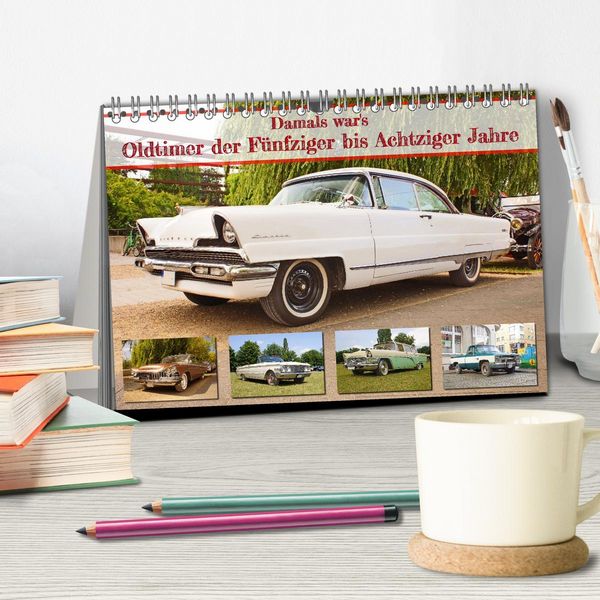 Produktbild: Damals war's - Oldtimer der F&uuml;nfziger bis Achtziger Jahre (Tischkalender 2026 DIN A5 quer), CALVENDO Monatskalender
