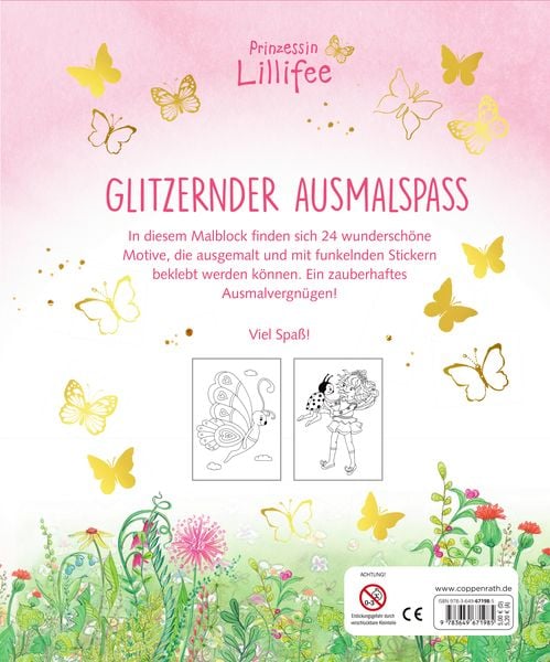 Produktbild: Malblock mit Glitzerstickern - Prinzessin Lillifee