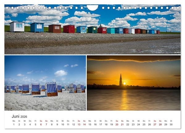 Produktbild: Schleswig-Holsteinische Impressionen (Wandkalender 2026 DIN A4 quer), CALVENDO Monatskalender