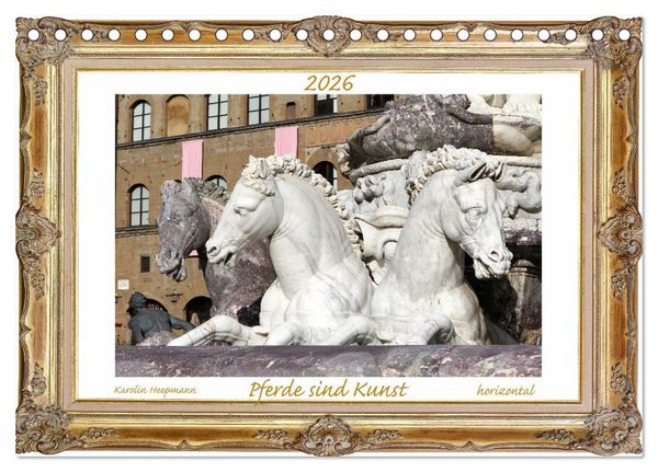 Produktbild: Pferde sind Kunst - horizontal (Tischkalender 2026 DIN A5 quer), CALVENDO Monatskalender