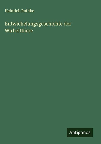 Produktbild: Entwickelungsgeschichte der Wirbelthiere