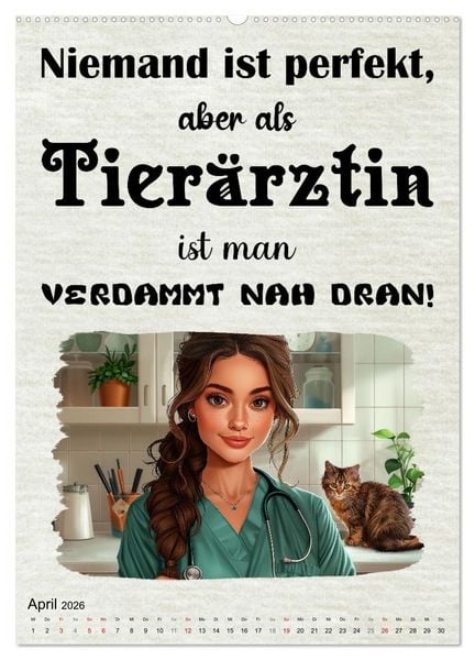 Produktbild: Tierarztspr&uuml;che (Wandkalender 2026 DIN A2 hoch), CALVENDO Monatskalender