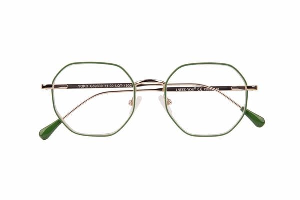 Produktbild: Lesebrille YOKO, gr&uuml;n-gold, +1.00 dpt mit Etui