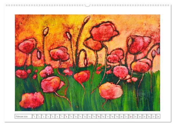 Produktbild: Im Rausch der Bl&uuml;ten - Farbenfroh gemalte Blumenwiesen (Wandkalender 2026 DIN A2 quer), CALVENDO Monatskalender