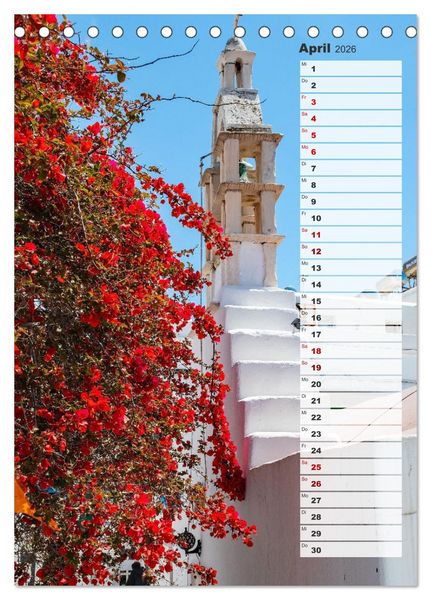 Produktbild: Bunte Treppen auf Mykonos - Reiseplaner (Tischkalender 2026 DIN A5 hoch), CALVENDO Monatskalender
