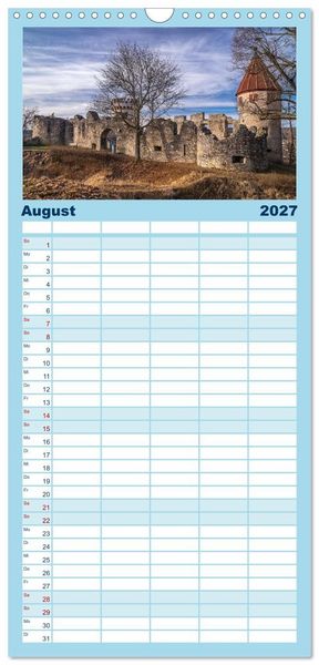 Produktbild: Familienplaner 2027 - Romantische Ruinen mit 5 Spalten (Wandkalender, 21 x 45 cm) CALVENDO