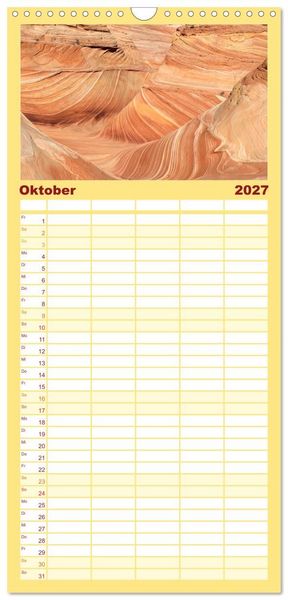 Produktbild: Familienplaner 2027 - Paria Canyon - The Wave Naturwunder mit 5 Spalten (Wandkalender, 21 x 45 cm) CALVENDO