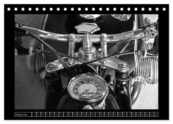 Produktbild: BMW R69S in schwarzweiss (Tischkalender 2026 DIN A5 quer), CALVENDO Monatskalender