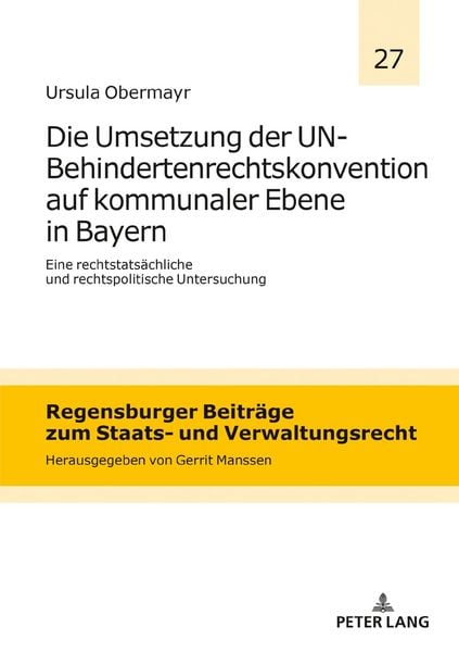 Produktbild: Die Umsetzung der UN-Behindertenrechtskonvention auf kommunaler Ebene in Bayern