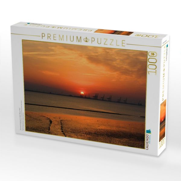 Produktbild: CALVENDO Puzzle Sonnenuntergang am Jade-Weser-Port | 1000 Teile Lege-Gr&ouml;&szlig;e 64x48cm Foto-Puzzle f&uuml;r gl&uuml;ckliche Stunden