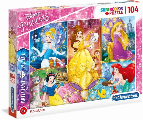 Clementoni - Brilliant Puzzle - Princess, 104 Teile