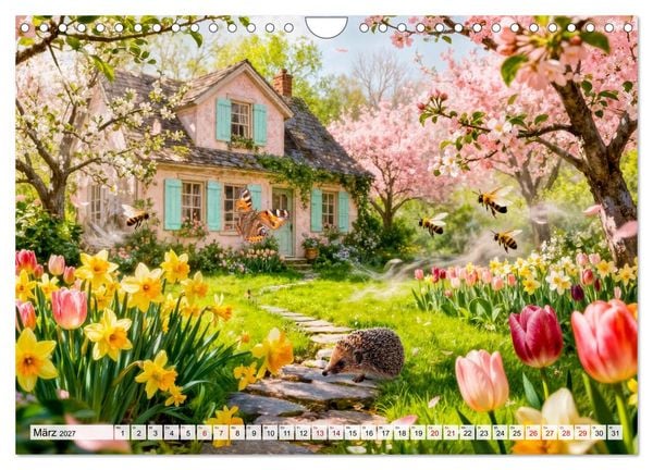 Produktbild: M&auml;rchenhafte Cottages - Waldzauber und versteckte Tiere entdecken! (Wandkalender 2027 DIN A4 quer), CALVENDO Monatskalender