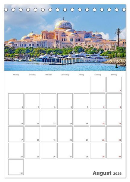 Produktbild: Abu Dhabi - Reiseplaner (Tischkalender 2026 DIN A5 hoch), CALVENDO Monatskalender