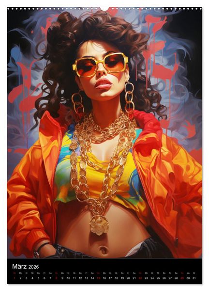 Produktbild: Rap Queens. Badass Attitude im Streetwear-Charme (hochwertiger Premium Wandkalender 2026 DIN A2 hoch), Kunstdruck in Hochglanz