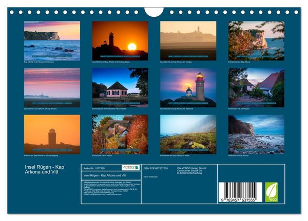 Produktbild: Insel R&uuml;gen - Kap Arkona und Vitt (Wandkalender 2026 DIN A4 quer), CALVENDO Monatskalender
