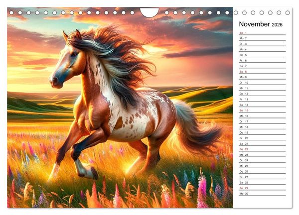 Produktbild: Pferde - die Sch&ouml;nheit edler Pferderassen (Wandkalender 2026 DIN A4 quer), CALVENDO Monatskalender
