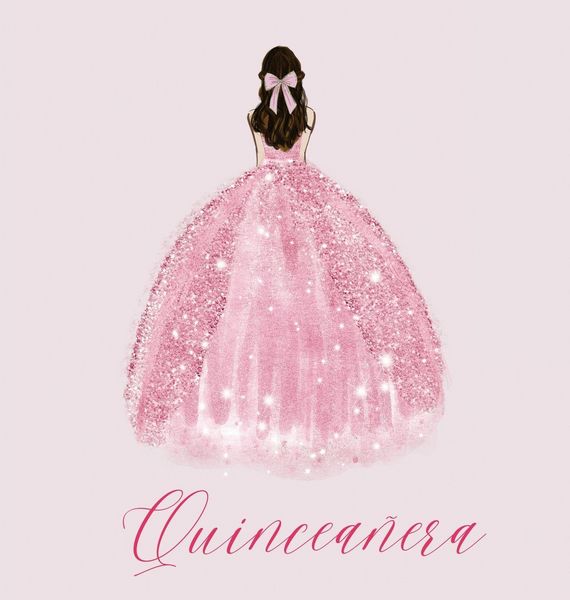 Produktbild: Quinceanera Guest Book with pink dress (hardback)