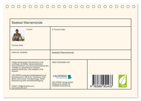 Produktbild: Seebad Warnem&uuml;nde (Tischkalender 2027 DIN A5 quer), CALVENDO Monatskalender