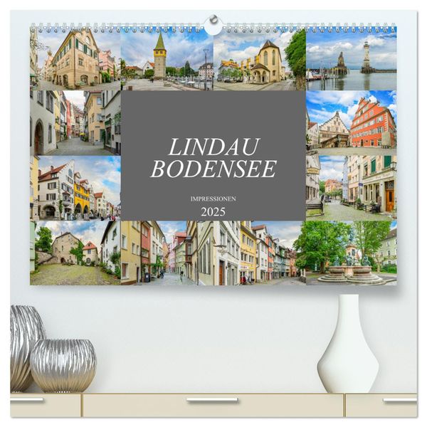 Lindau Bodensee Impressionen (hochwertiger Premium Wandkalender 2025 DIN A2 quer), Kunstdruck in Hochglanz