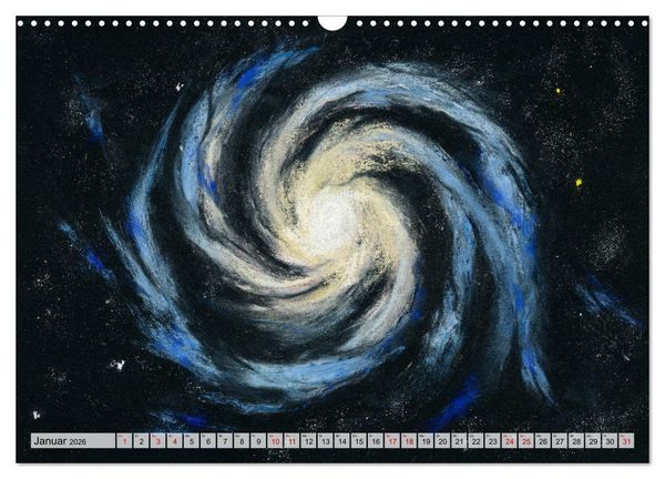 Produktbild: Gemaltes Weltall (Wandkalender 2026 DIN A3 quer), CALVENDO Monatskalender