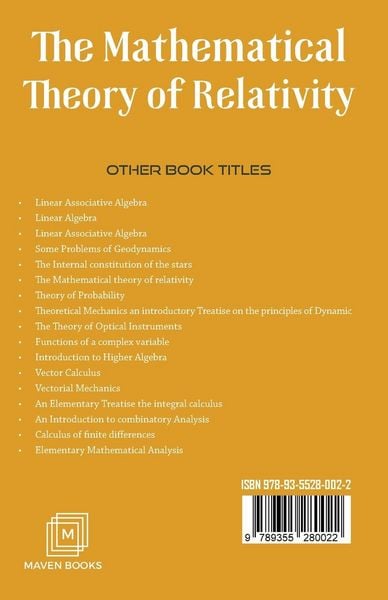 Produktbild: The Mathematical Theory of Relativity