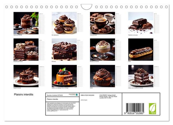Produktbild: Plaisirs interdits (Calendrier mural 2026 DIN A4 vertical), CALVENDO calendrier mensuel