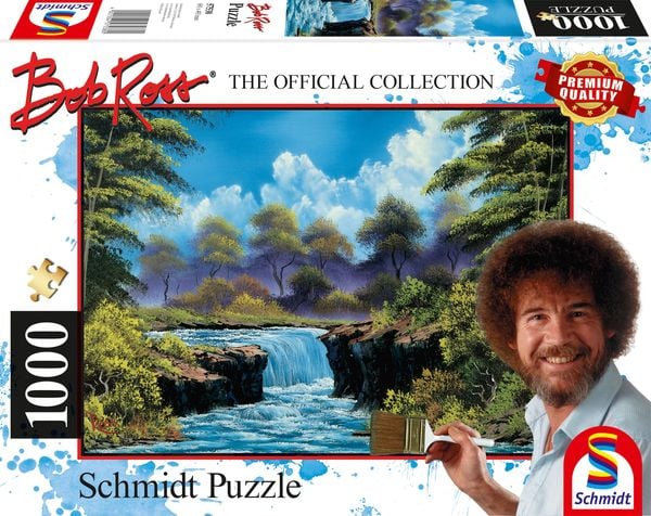 Schmidt Spiele - Bob Ross - Wasserfall auf der Lichtung, 1000 Teile