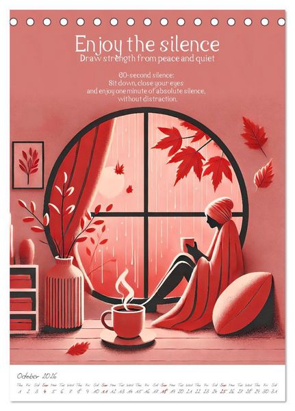 Produktbild: The anti-stress path - Monthly inspirations for more balance (Desk Calendar 2026 DIN A5 portrait), CALVENDO 12 Month DeskCalendar