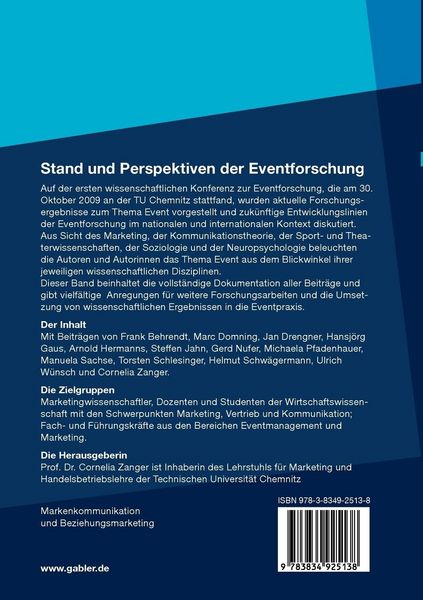Produktbild: Stand und Perspektiven der Eventforschung