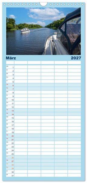 Produktbild: Familienplaner 2027 - Bootscharter nach Berlin mit 5 Spalten (Wandkalender, 21 x 45 cm) CALVENDO