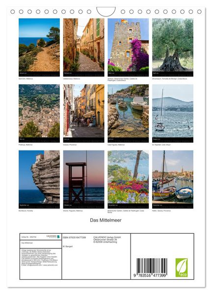 Produktbild: Das Mittelmeer (Wandkalender 2026 DIN A4 hoch), CALVENDO Monatskalender