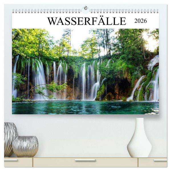 Produktbild: Wasserf&auml;lle - die sch&ouml;nsten Wasserf&auml;lle der Welt (hochwertiger Premium Wandkalender 2026 DIN A2 quer), Kunstdruck in Hochglanz