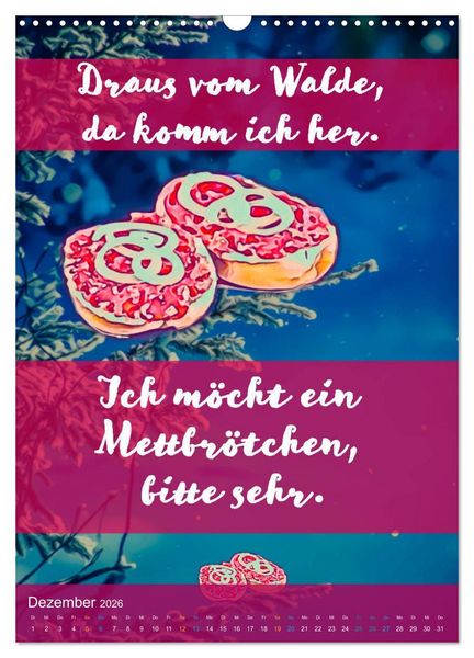 Produktbild: Mettbr&ouml;tchen Tr&auml;ume - Mettkalender (Wandkalender 2026 DIN A3 hoch), CALVENDO Monatskalender