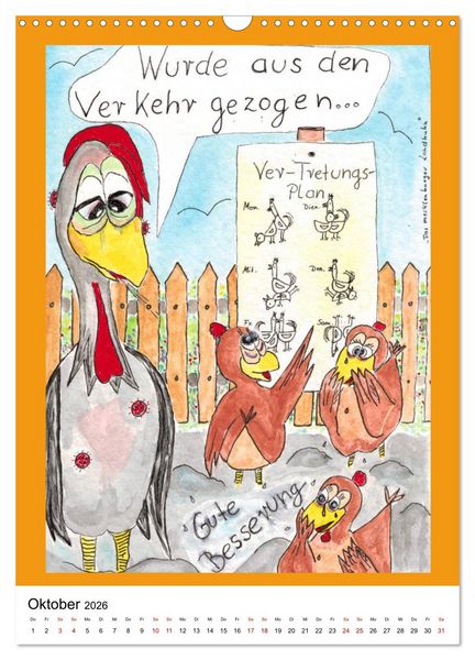 Produktbild: Das mecklenburger Landhuhn "Krisenh&uuml;hner" (Wandkalender 2026 DIN A3 hoch), CALVENDO Monatskalender