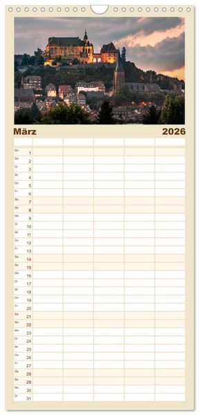 Produktbild: Familienplaner 2026 - M&auml;rchenhaftes Marburg mit 5 Spalten (Wandkalender, 21 x 45 cm) CALVENDO