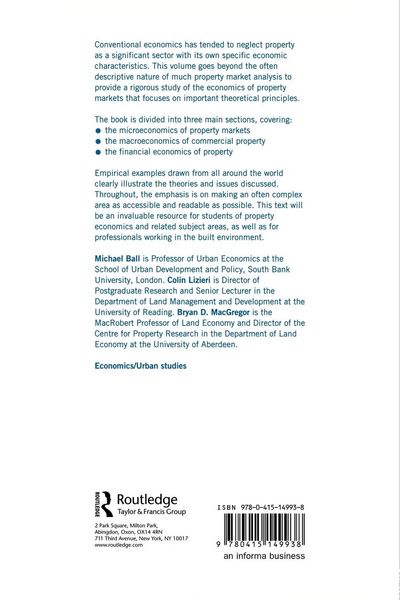 Produktbild: The Economics of Commercial Property Markets