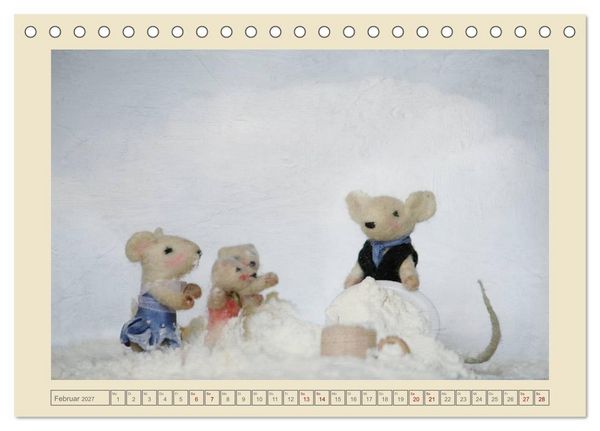 Produktbild: Bei Familie Maus zuhaus (Tischkalender 2027 DIN A5 quer), CALVENDO Monatskalender