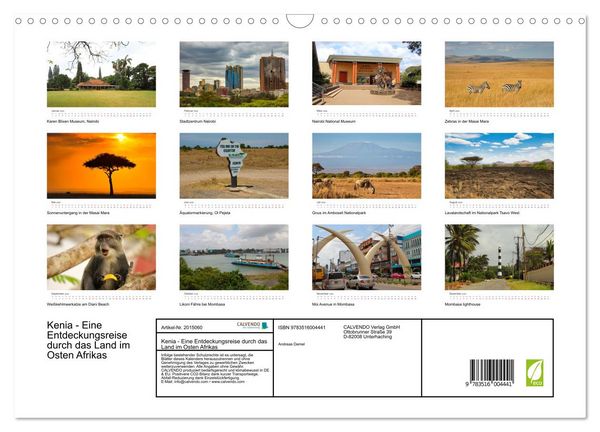 Produktbild: Kenia - Eine Entdeckungsreise durch das Land im Osten Afrikas (Wandkalender 2026 DIN A3 quer), CALVENDO Monatskalender