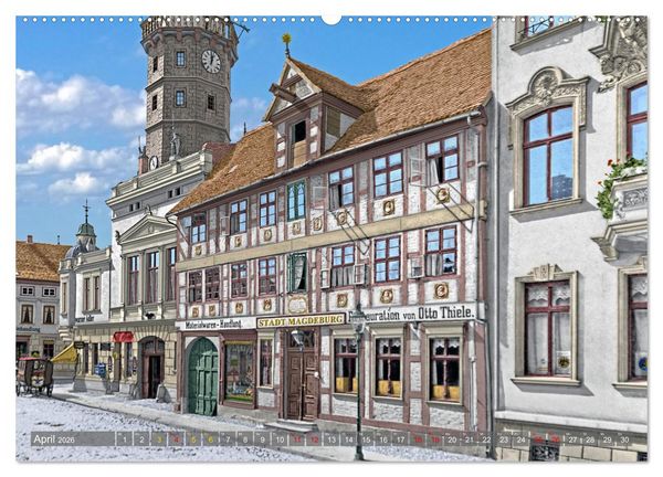 Produktbild: Salzwedel zur Kaiserzeit in Farbe - Fotos restauriert und koloriert (hochwertiger Premium Wandkalender 2026 DIN A2 quer), Kunstdruck in Hochglanz