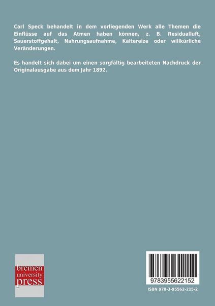 Produktbild: Physiologie des menschlichen Atmens