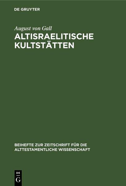 Produktbild: Altisraelitische Kultst&auml;tten