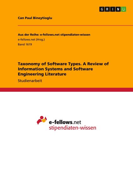 Produktbild: Taxonomy of Software Types. A Review of Information Systems and Software Engineering Literature