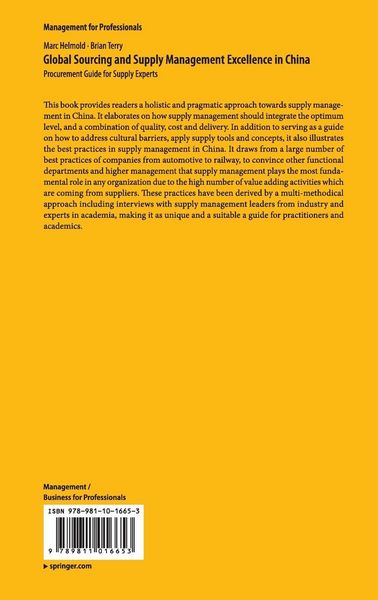 Produktbild: Global Sourcing and Supply Management Excellence in China