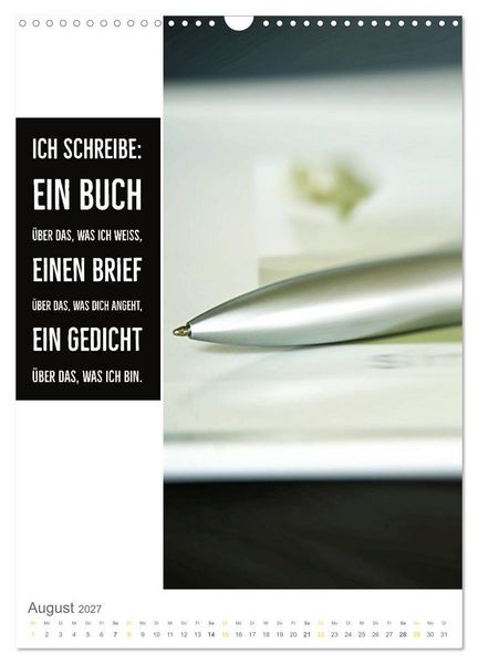 Produktbild: Tagesfarben - Poesie in Wort und Bild (Wandkalender 2027 DIN A3 hoch), CALVENDO Monatskalender