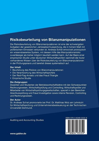 Produktbild: Risikobeurteilung von Bilanzmanipulationen