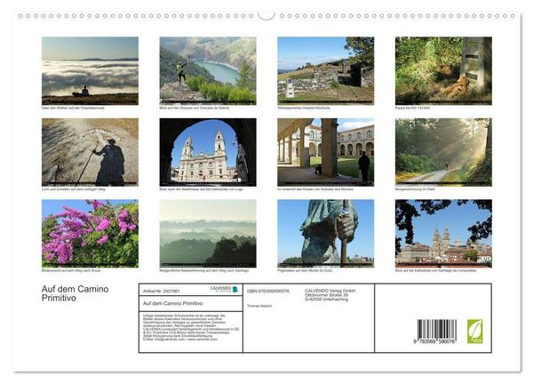 Produktbild: Auf dem Camino Primitivo (hochwertiger Premium Wandkalender 2027 DIN A2 quer), Kunstdruck in Hochglanz