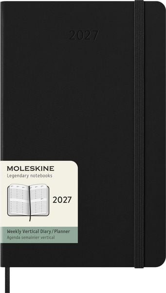 Produktbild: Moleskine 12 Monate Wochenkalender 2027, Large/A5, 1 Wo = 2 Seiten, vertikal, fester Einband, Schwarz