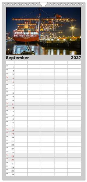 Produktbild: Familienplaner 2027 - Magic Nights Containerschiffe mit 5 Spalten (Wandkalender, 21 x 45 cm) CALVENDO