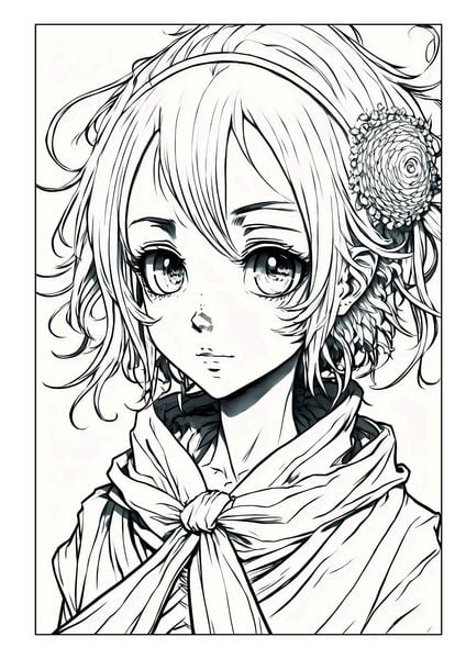 Produktbild: Manga Malbuch f&uuml;r M&auml;dchen ab 8 Jahren mit 52 Ausmalbildern